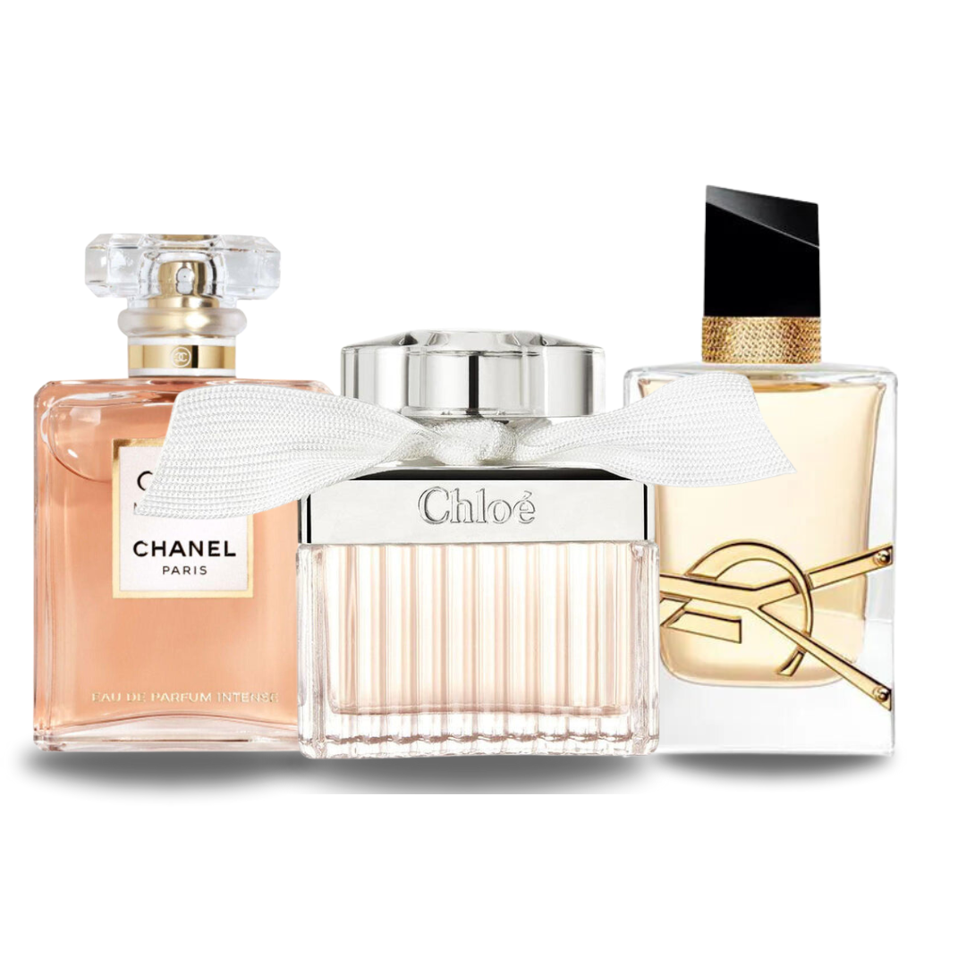 3 Parfüms Combo - Coco Mademoiselle Chanel, Libre Yves Saint Laurent et Chloé Signature